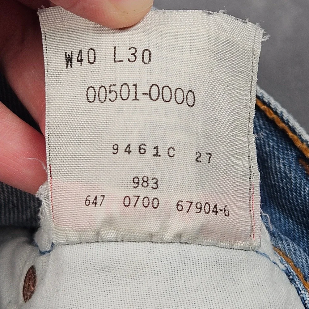 Levi's 501xx Jeans Men 40x30 Blue Medium Wash Straight Leg Button Fly Denim